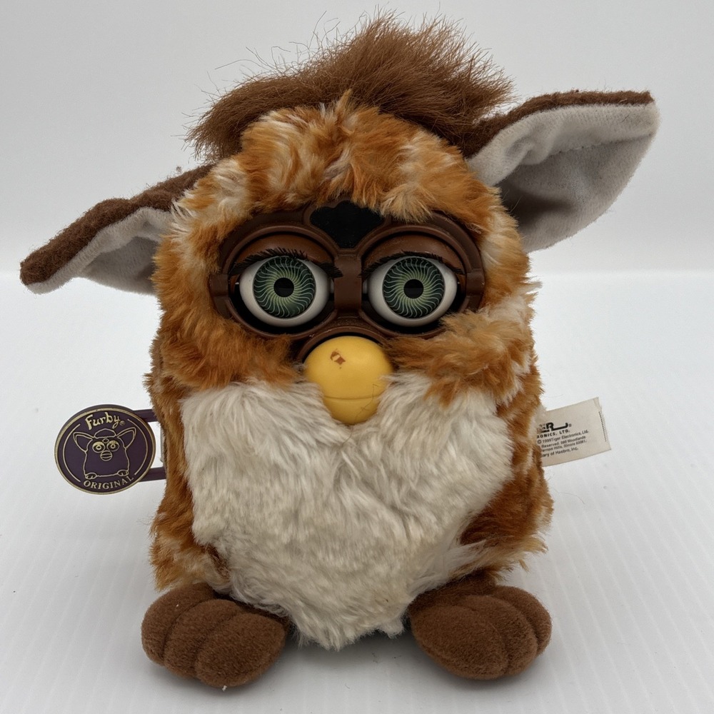 Vintage 1998 Golden Stripes Furby Tags Attached Tested WORKS Moves And Sound